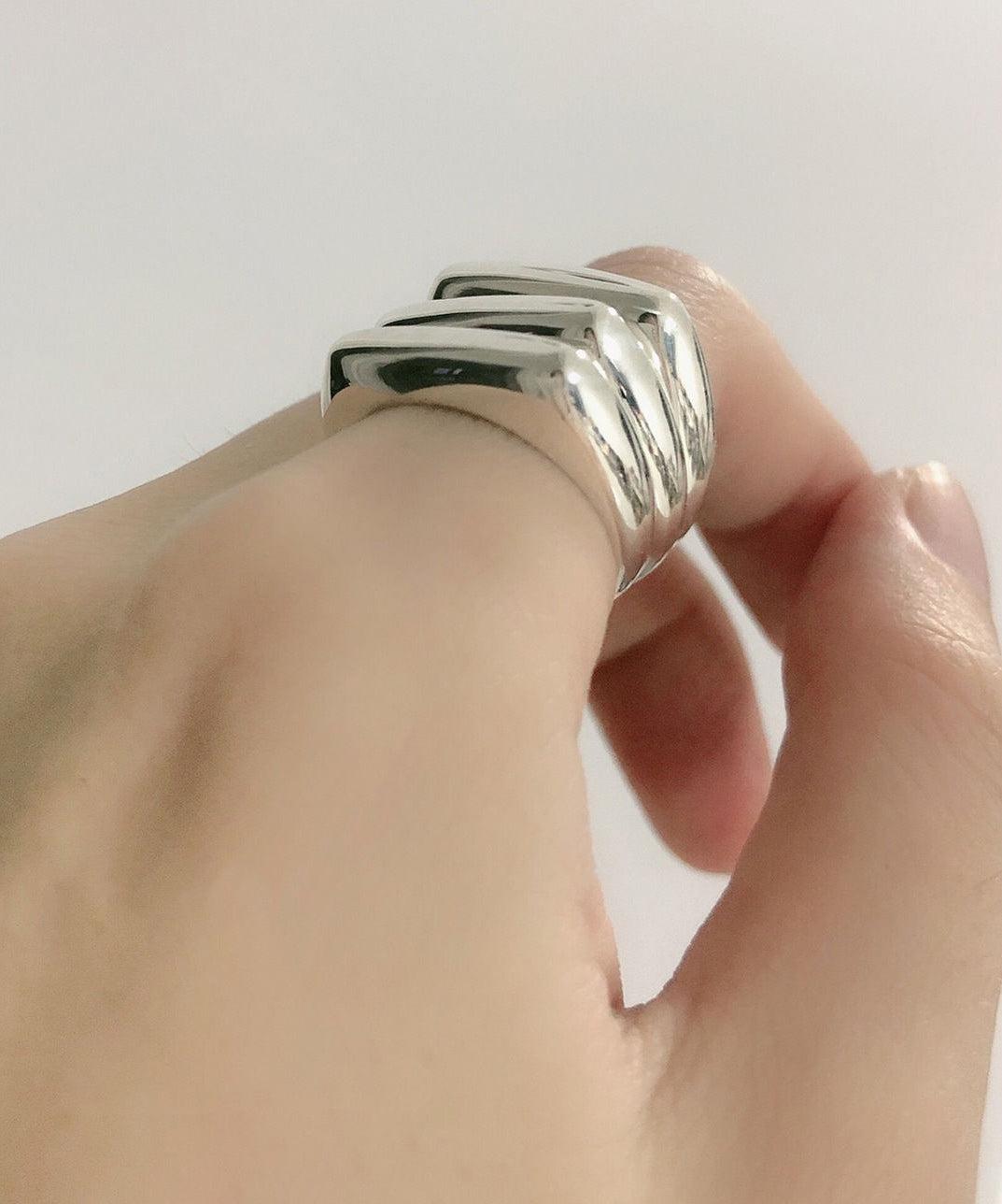 Rings Silver Silk Layered Unique Sterling