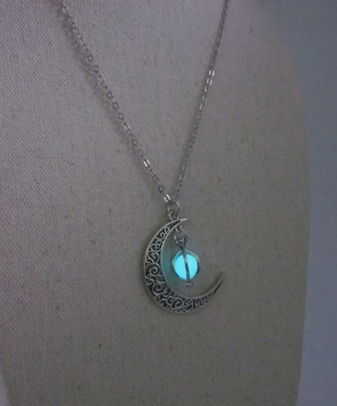 Unique Steel Lariat Stainless Luminous Moon Necklace Chain