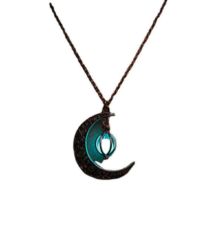 Unique Steel Lariat Stainless Luminous Moon Necklace Chain