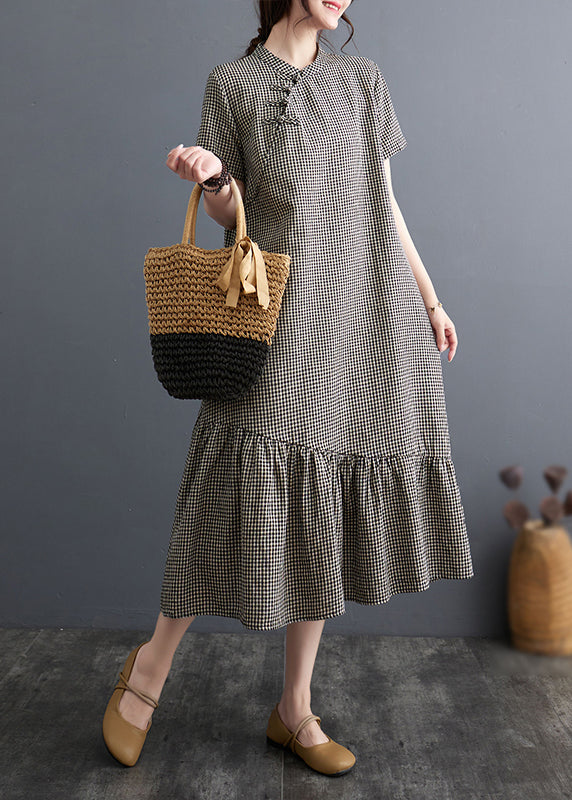 Plaid Wrinkle-Collar Dress main image 1