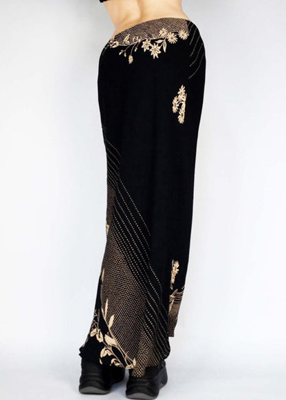 Cotton Skirt Original Vintage Plaid Design Black Summer