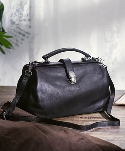 Capacity Brown Tote Handbag Leather Large Vintage