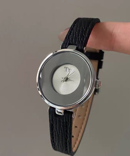 Watches Brown Hardlex Leather Vintage Crystal Alloy