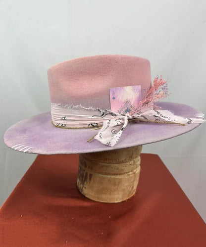 Cowboy Vintage Style Blue Hat Wool Ethnic