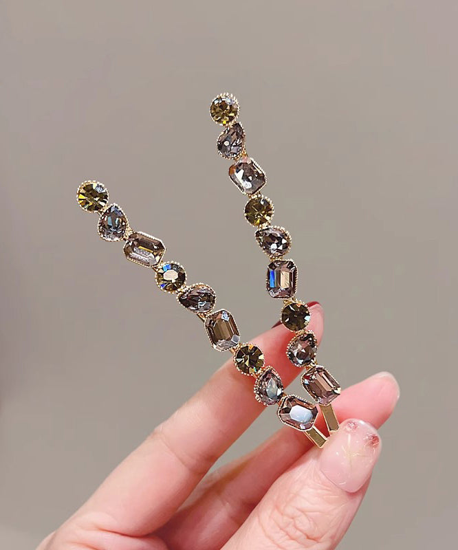 Zircon Vintage Hairpin Alloy Gold Crystal