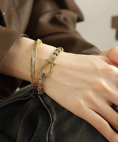 Vintage Gold Antik Gold Armreifen Zweiteiliges Set QD036
