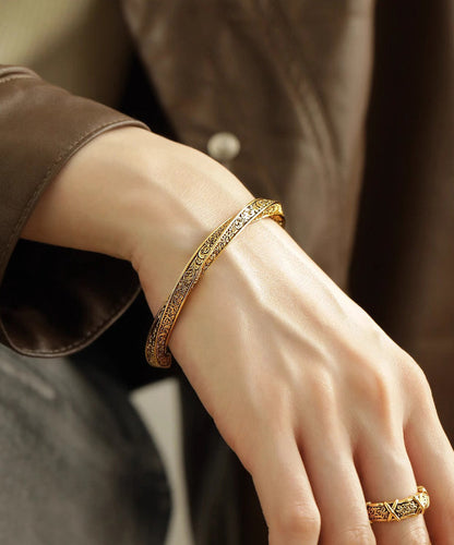 Vintage Gold Antik Gold Armreifen Zweiteiliges Set QD036
