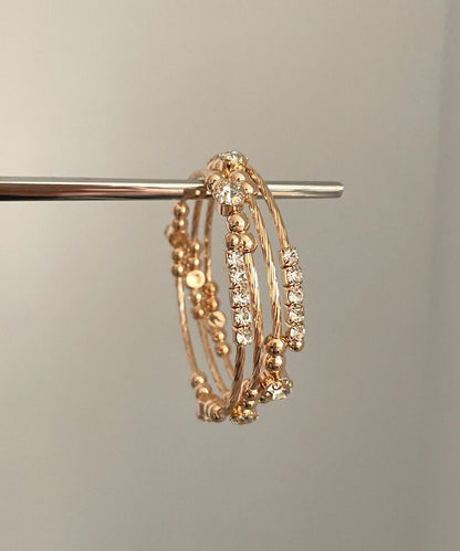 Cuff Metal Layered Overgild Gold Vintage Zircon