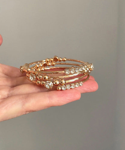 Cuff Metal Layered Overgild Gold Vintage Zircon