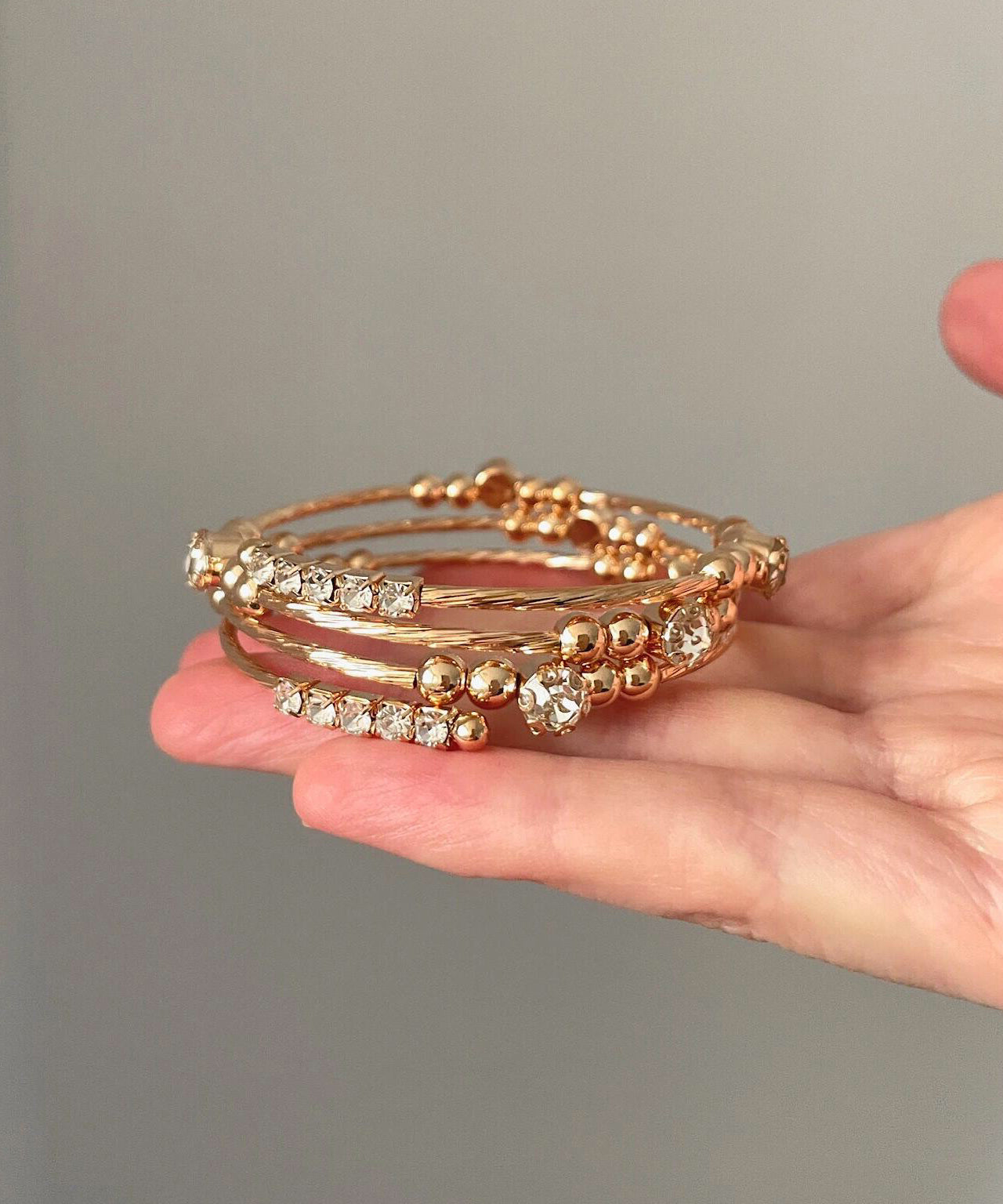 Cuff Metal Layered Overgild Gold Vintage Zircon