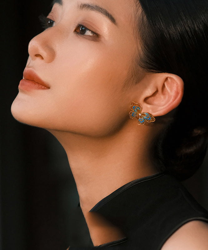 Out Silver Sterling Gold Pearl Vintage Butterfly Overgild Hollow