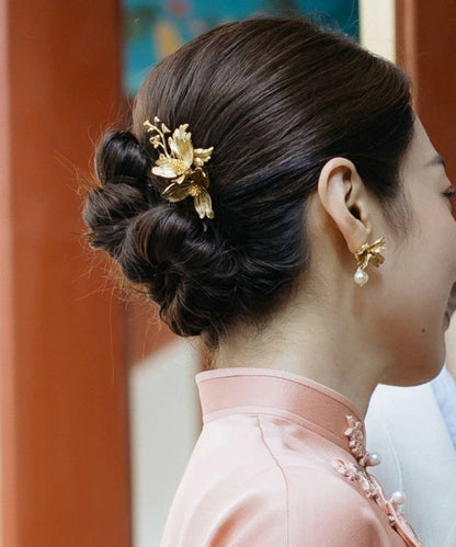 Hairpin Vintage Iris Sterling Silver Gold Overgild