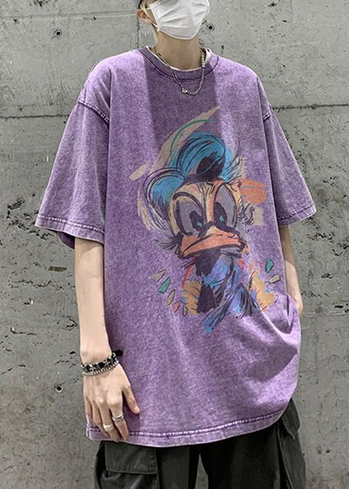 Green Neck Print Summer Shirt Mens Cotton T Vintage O