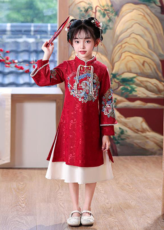 Collar Maxi Spring Side Open Stand Dresses Girls Vintage Mulberry