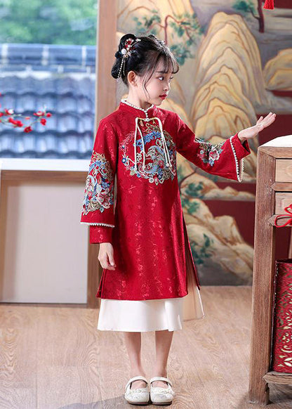 Collar Maxi Spring Side Open Stand Dresses Girls Vintage Mulberry