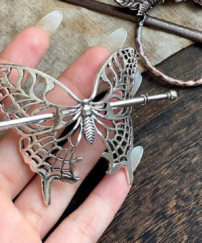 Silk Silver Hairpin Out Sterling Vintage Hollow Butterfly
