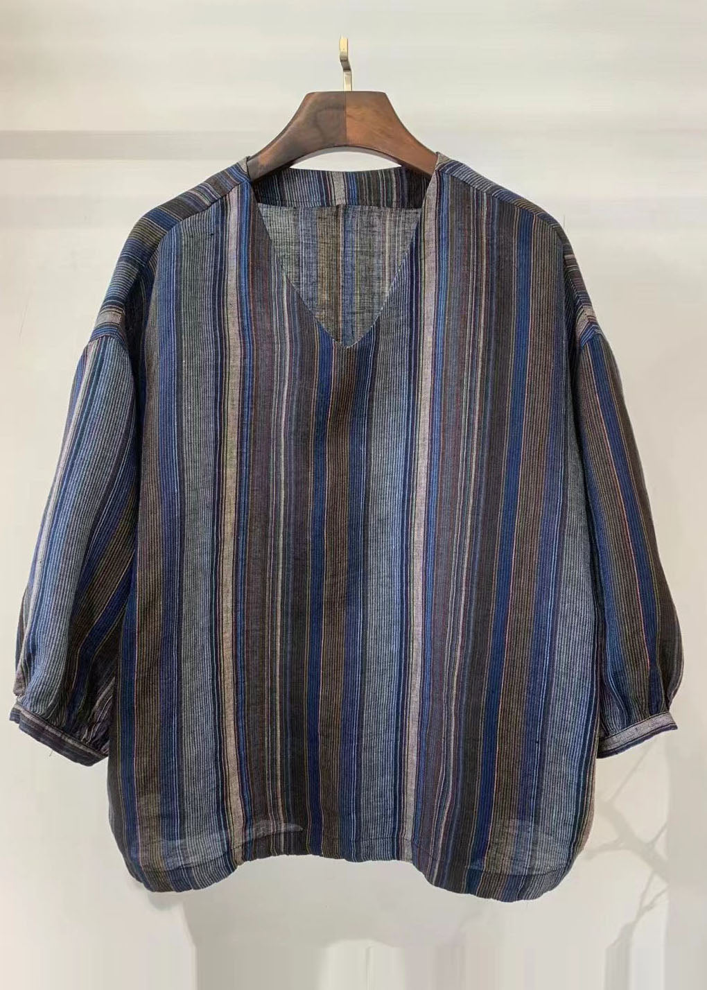 Linen Sleeve Oversized Tops Vintage White Bracelet Shirt