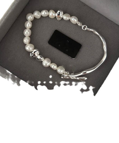 Copper Colorblock Vogue Alloy Pearl Gold Bracelet