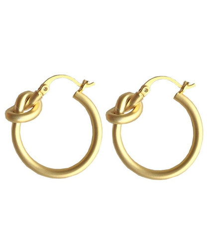 Vogue Gold Sterling Silver Overgild Dull Polish Circle Hoop Earrings QQ027