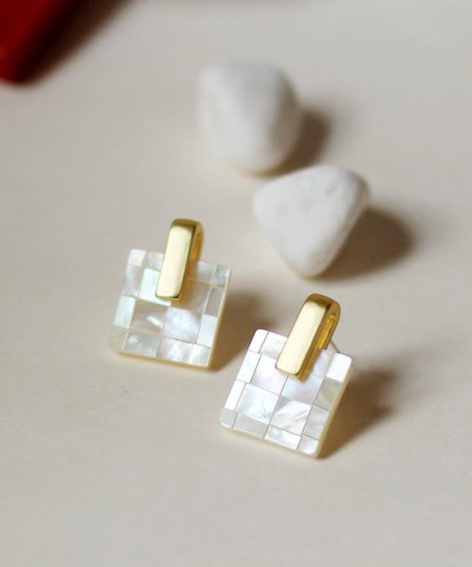 Stud Overgild Copper Rainbow Vogue Shell Earrings