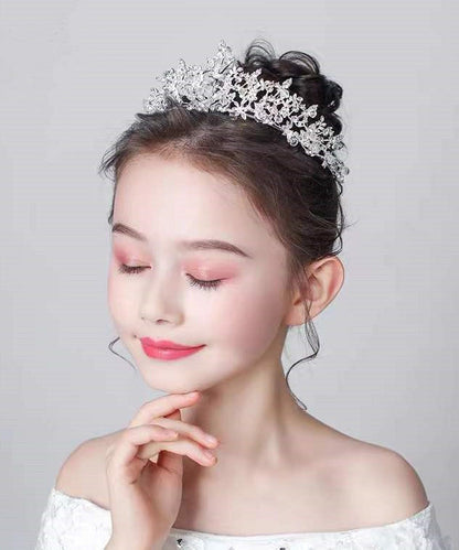 Vogue Silk Alloy Crystal Zircon Hollow Out Girl Crown IU041