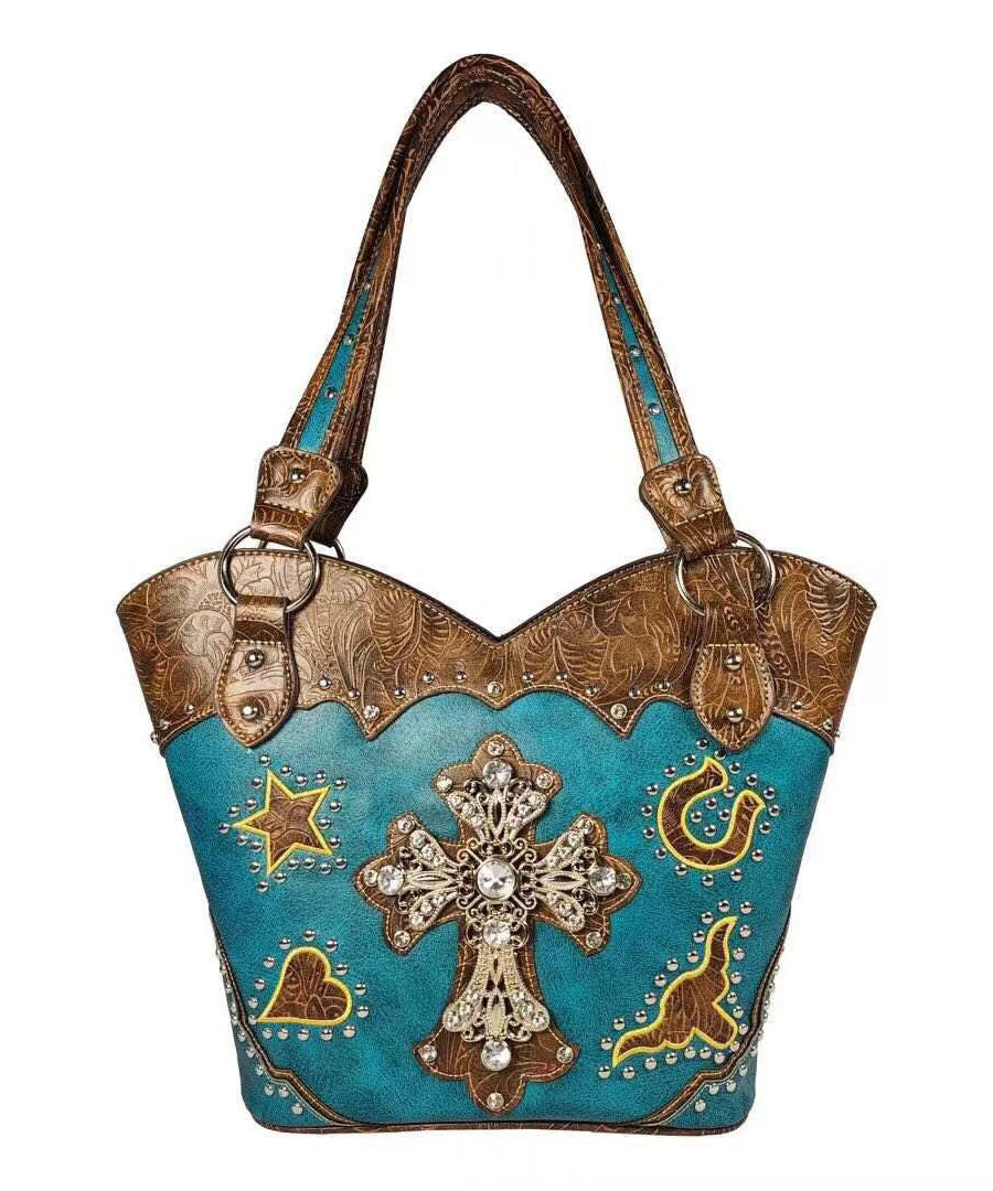 Sac à main style western avec croix en diamant GG085