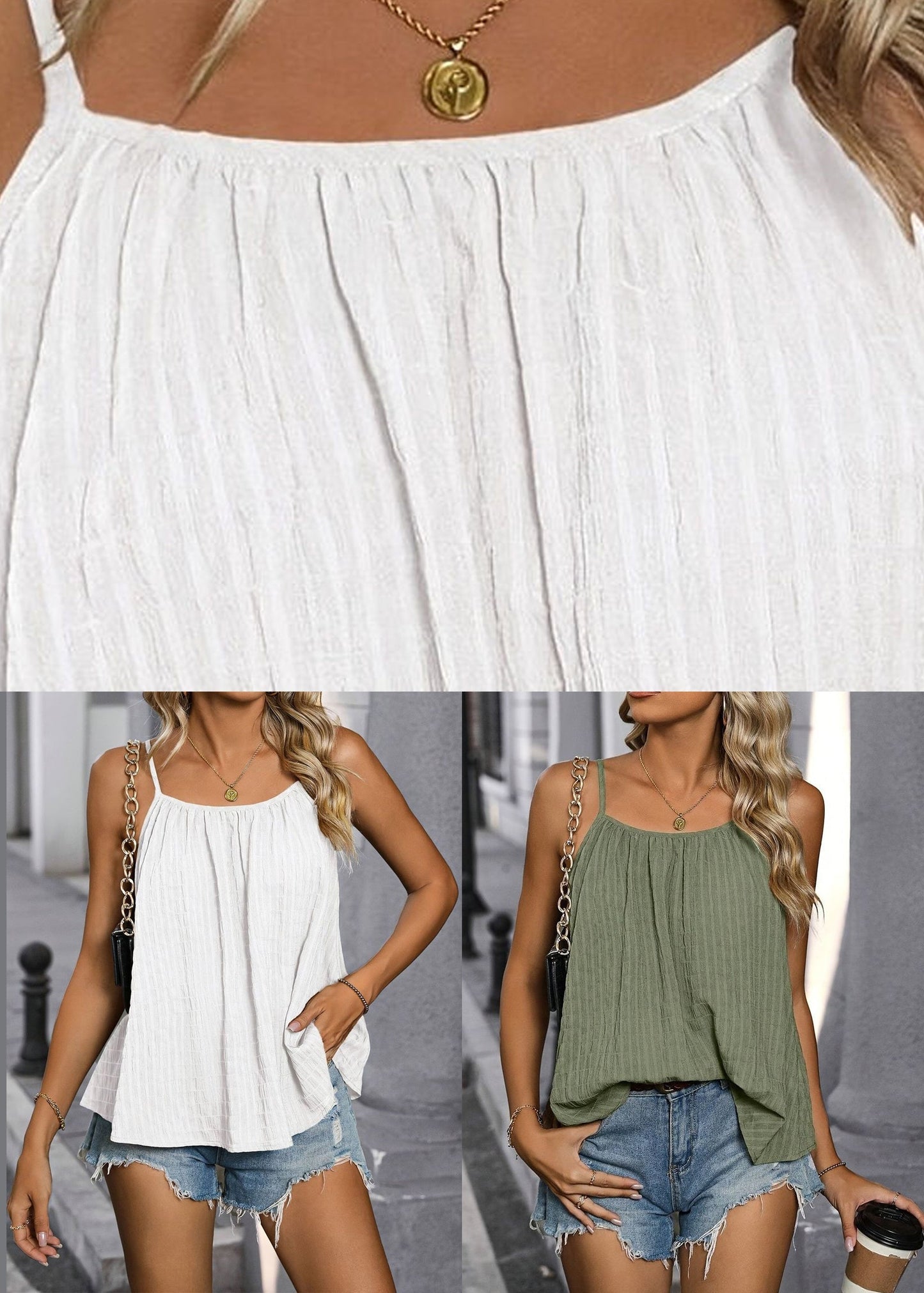 White Neck Vest Cozy Summer Slash