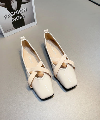 Splicing Women For Wine Shoes Red Flat Cross Leather Strap Faux