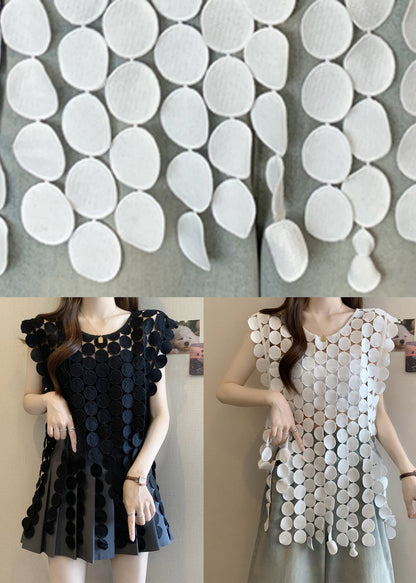 Out Solid Top Black Women Sleeveless Hollow Neck O