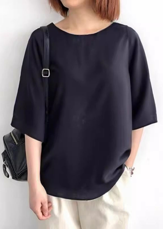 Patchwork Black Summer Shirt Women Bow Tops Oversized Cotton