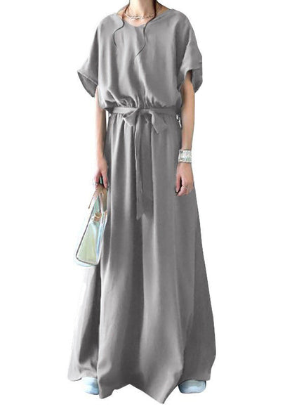 Summer Black Dresses Women Tie Hem Cotton Exra Large Waist