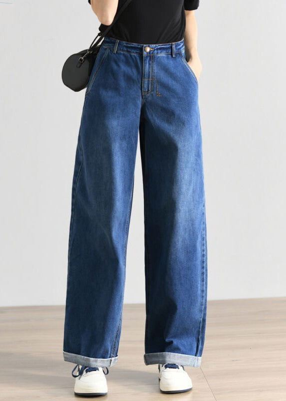 Denim Waist Summer Blue Women High Pants