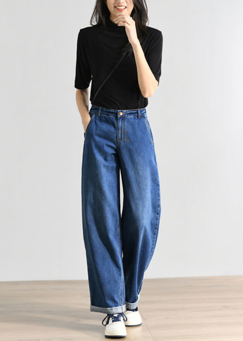 Denim Waist Summer Blue Women High Pants