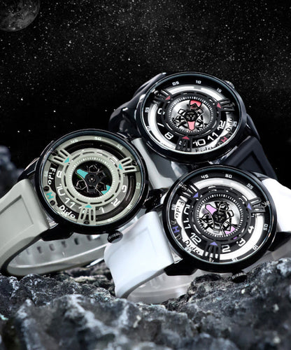 Silicone Rubber Blue Hollow Women Watches Waterproof Out