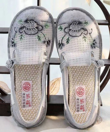 Embroidered Shoes Breathable Women Flat Red Mesh Feet