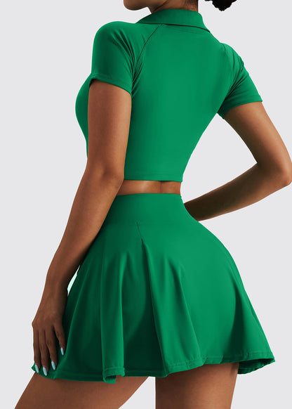 Set Women Collar Tummy And Pan Peter Leggings Green Bra Control