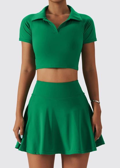 Set Women Collar Tummy And Pan Peter Leggings Green Bra Control