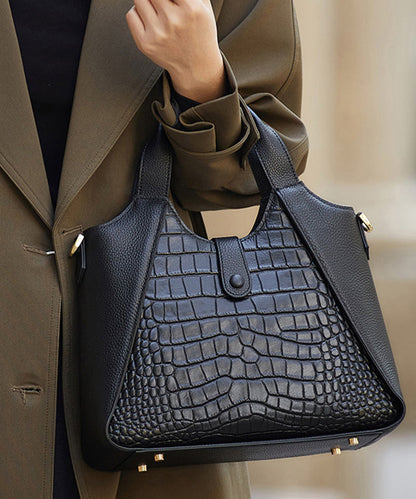 Women Calf Grey Tote Patchwork Leather Durable Bag