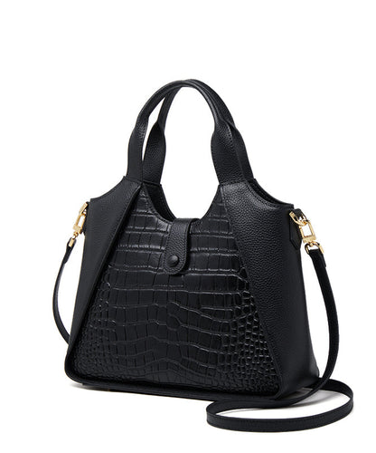 Women Calf Grey Tote Patchwork Leather Durable Bag