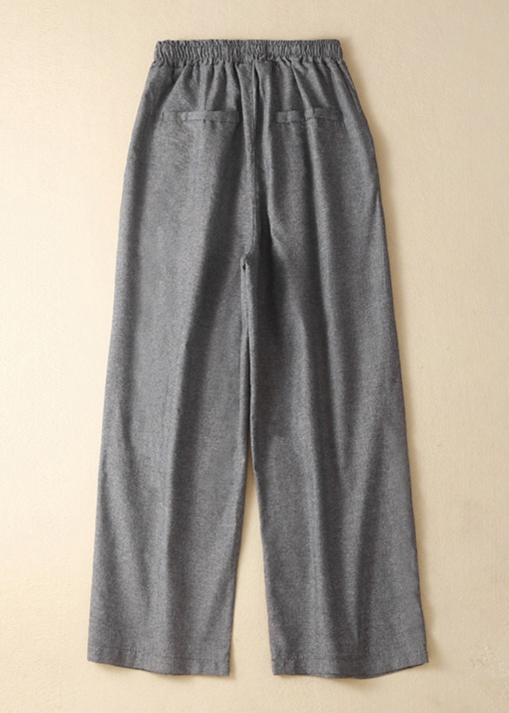 Spring Women Linen Khaki Waist Pants Elastic