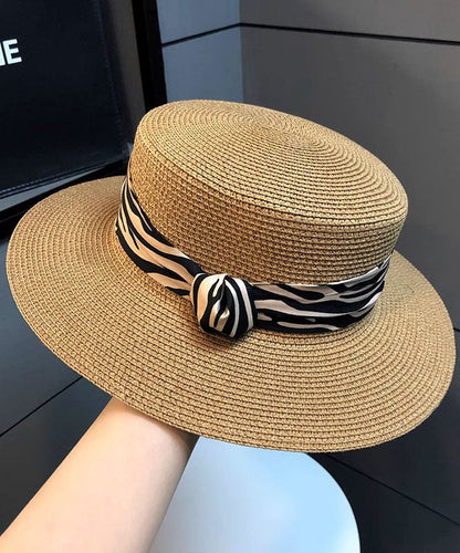 Straw Khaki Women Woven Hat Versatile Cloche