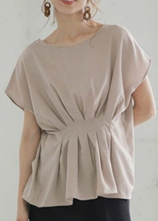 Wrinkled Summer Tank Nude Tops Women Oversized Cotton