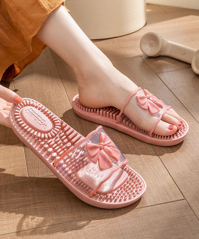 Chaussons confortables roses à bout ouvert pour femmes AA022