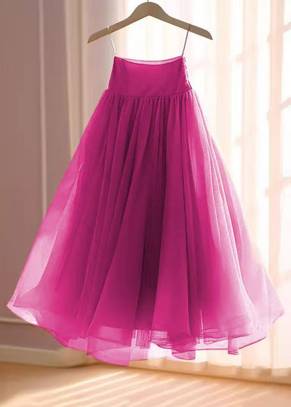 Women Skirts Waist Summer Rose High Chiffon Solid