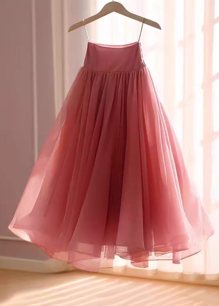 Women Skirts Waist Summer Rose High Chiffon Solid