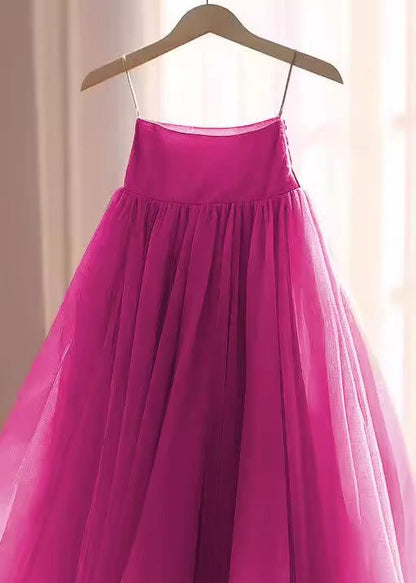 Women Skirts Waist Summer Rose High Chiffon Solid