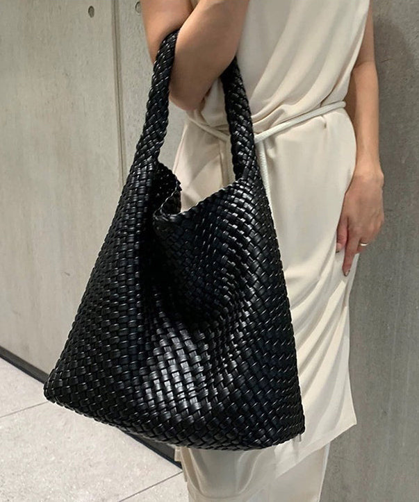 Faux Shoulder White Bag Capacity Leather Women Large