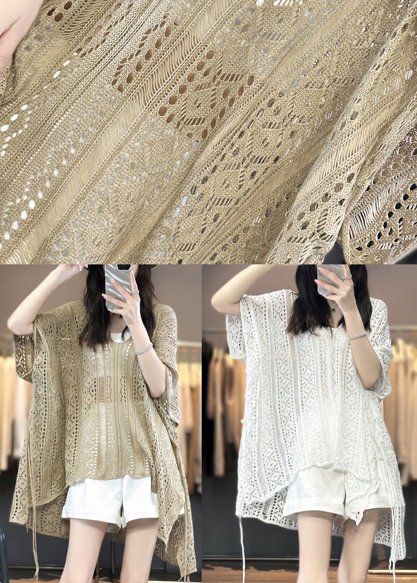 V Shirts Women Hollow Knit Neck T Summer White Out