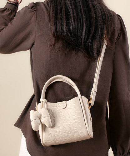 Versatile White Tote Leather Women Handbag Faux