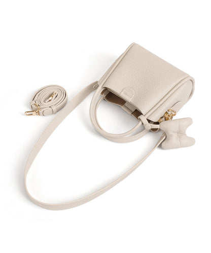 Versatile White Tote Leather Women Handbag Faux